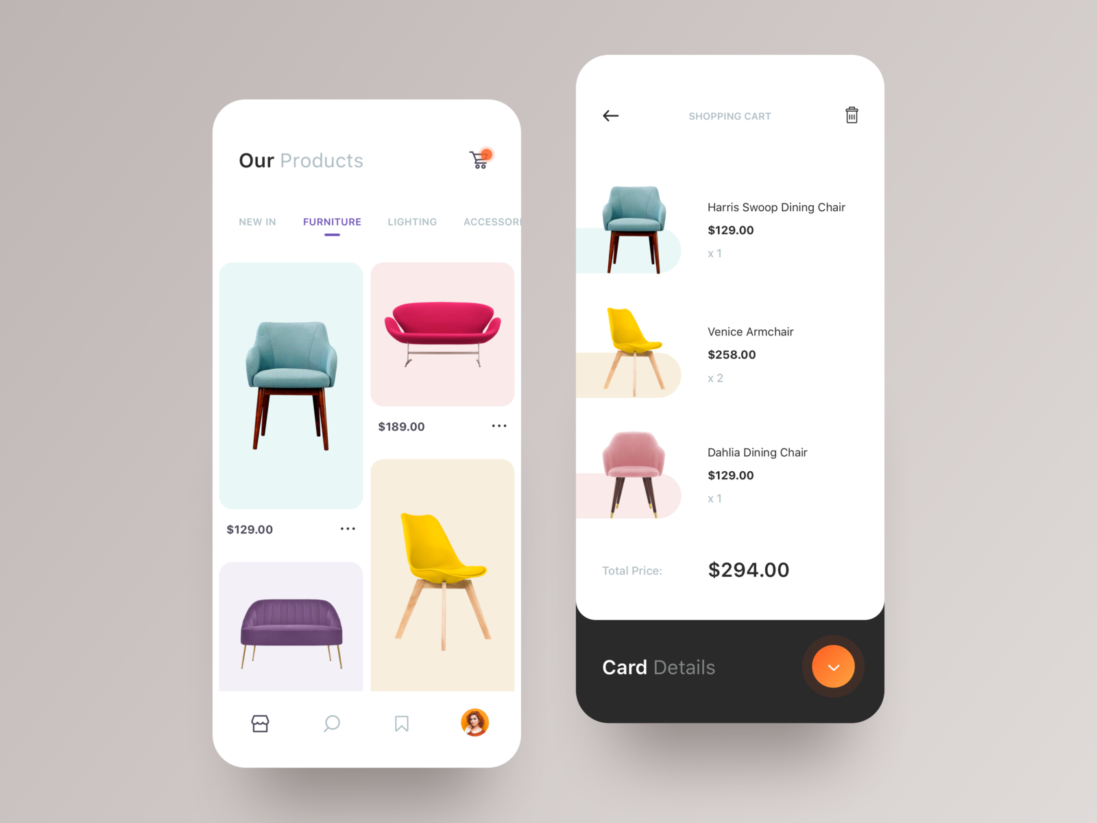 Mobile App UI/UX Design Interface